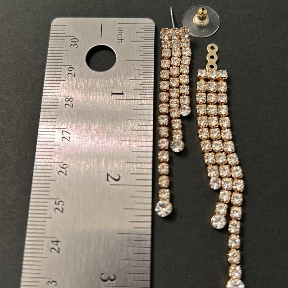 Glass Bib Crystal Statement Necklace and Earrings - Picture 8 of 10